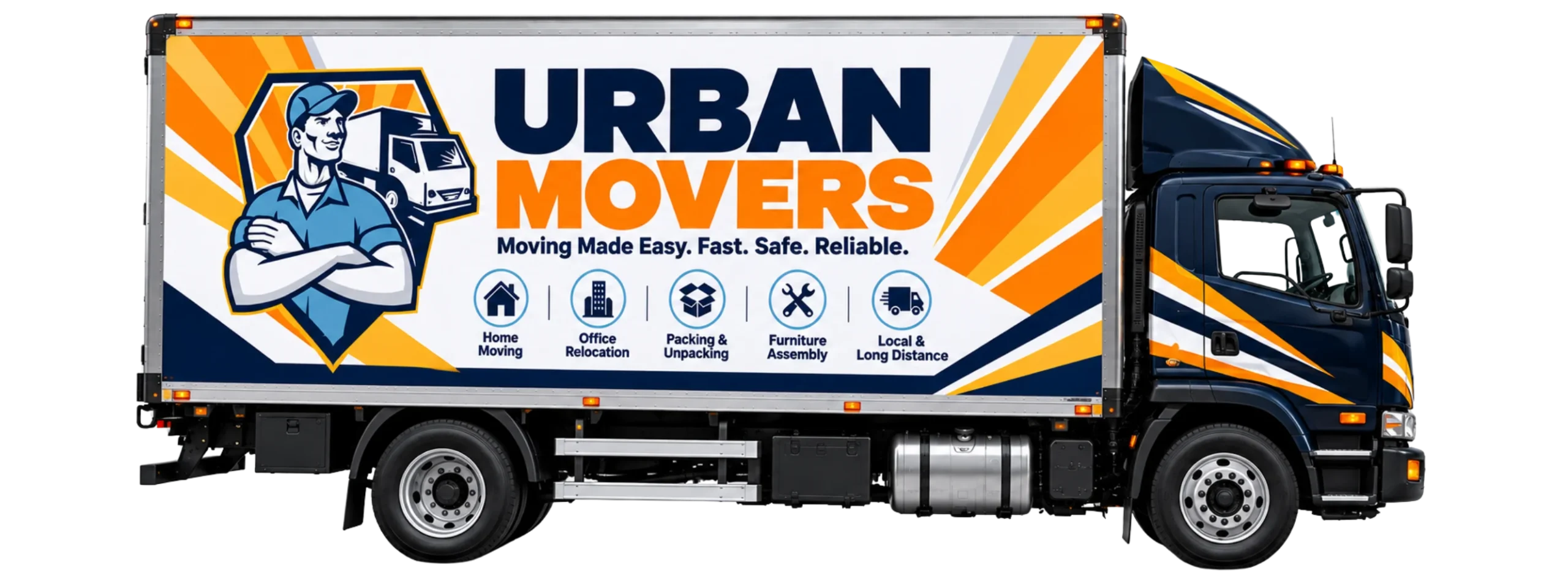 Urban Movers moving truck parked and ready for loading